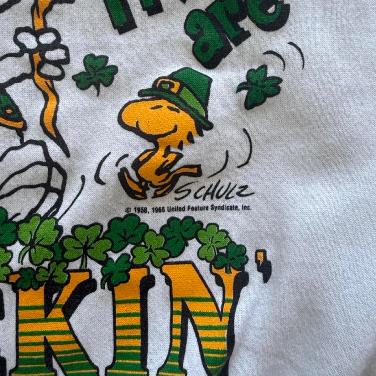 Vintage 80s Snoopy Luckin Good Irish Cartoon Crewneck - X-Large