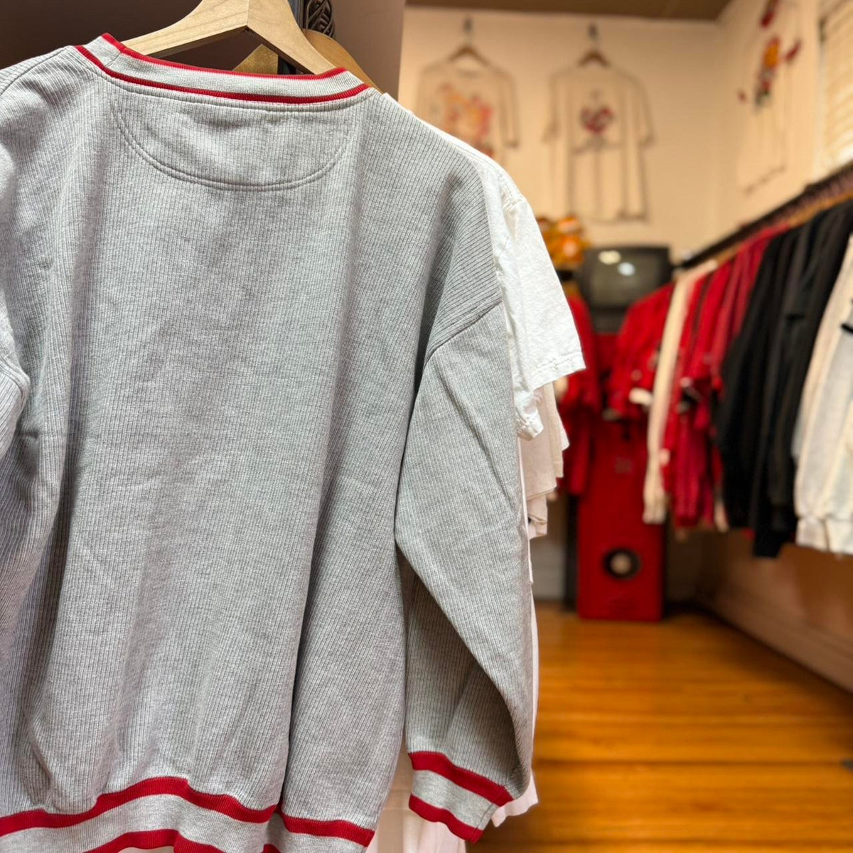 Vintage 90s Nebraska Huskers Ringed Sleeve Crewneck - Large