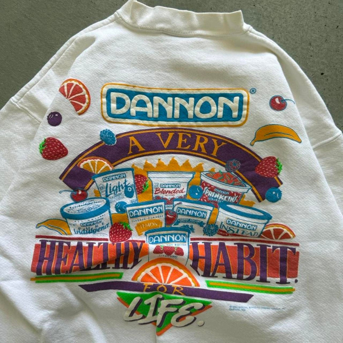Vintage 90s Dannon Healthy Habitat Yogurt Promo Crewneck - Medium