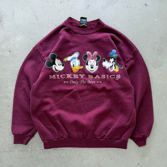 Vintage 90s Disney Mickey Mouse Basics Crewneck - Medium
