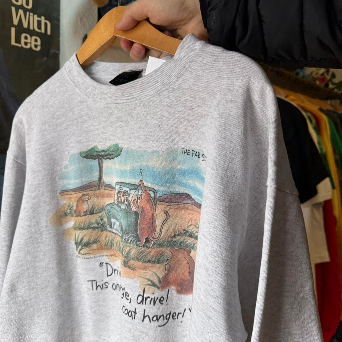 Vintage 90s Farside Safari Comic Humor Crewneck - X-Large
