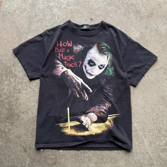 Vintage 2008 Batman Joker Magic Trick Pencil T-Shirt - Medium
