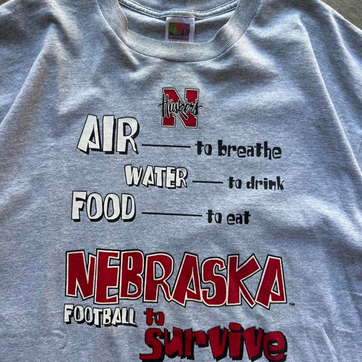 Vintage 90s Nebraska Huskers Football to Survive T-Shirt - X-Large