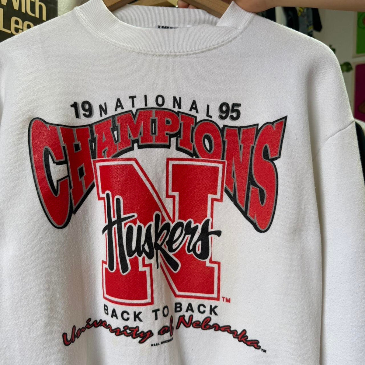 Vintage 90s Nebraska National Champions Football Crewneck - Medium