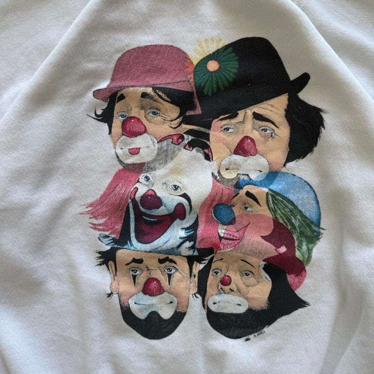 Vintage 90s Clown Circus Art Style Crewneck - Large