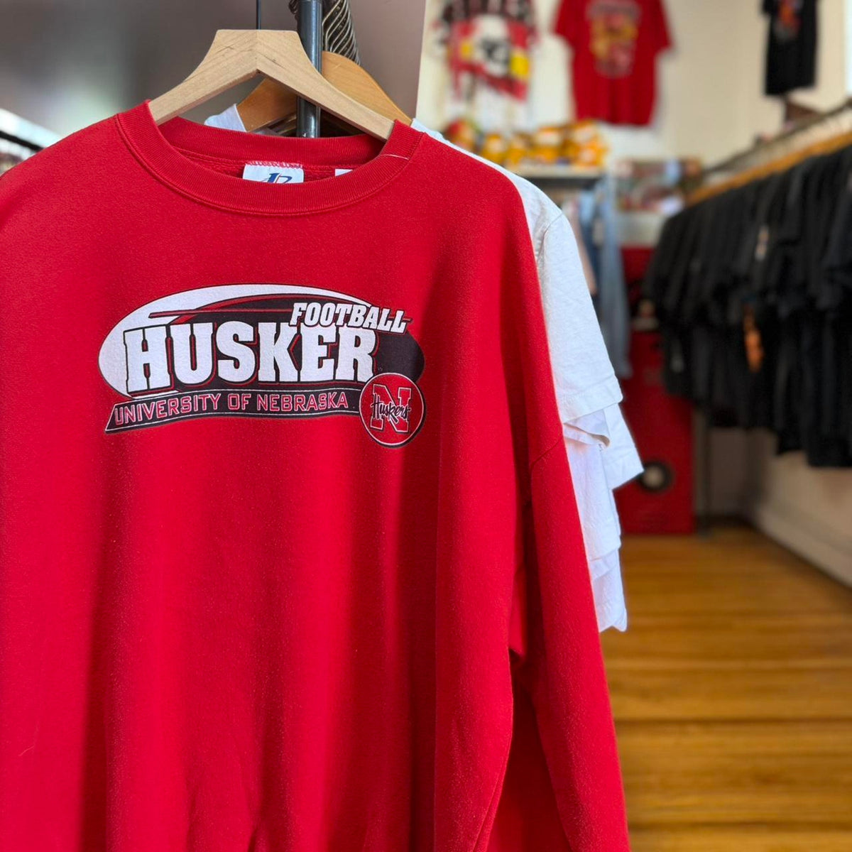 Vintage 90s Nebraska Huskers Football Logo Athletics Crewneck