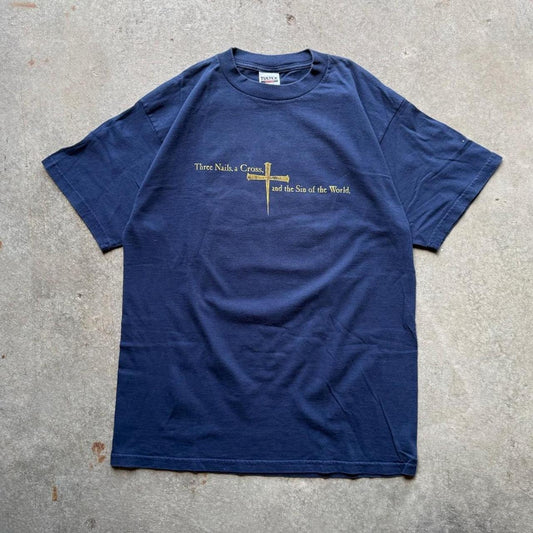 Vintage 90s Only He Can Save Us Jesus Bible T-Shirt - X-Large