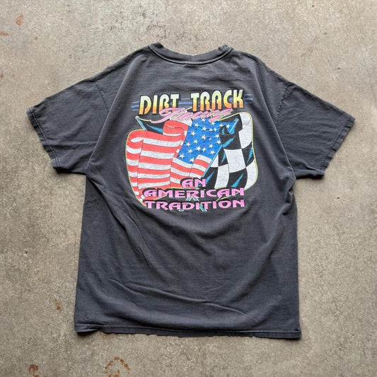 Vintage 90s Faded Black Leader of the Pack Racing T-Shirt - X-Large