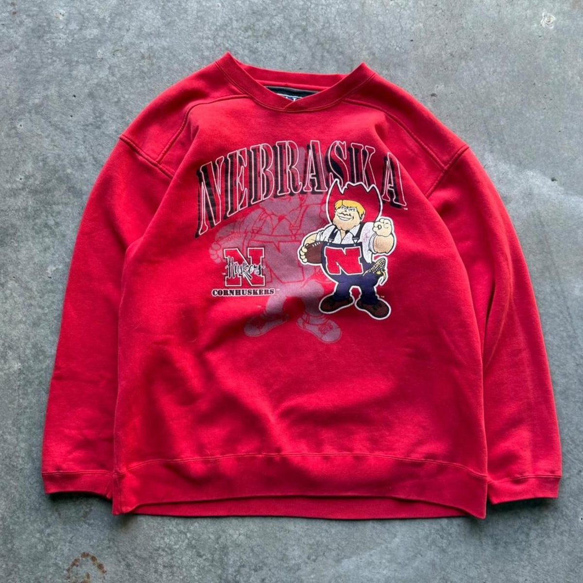 Vintage 90s Nebraska Huskers Herbie Galt Sand Crewneck - Large