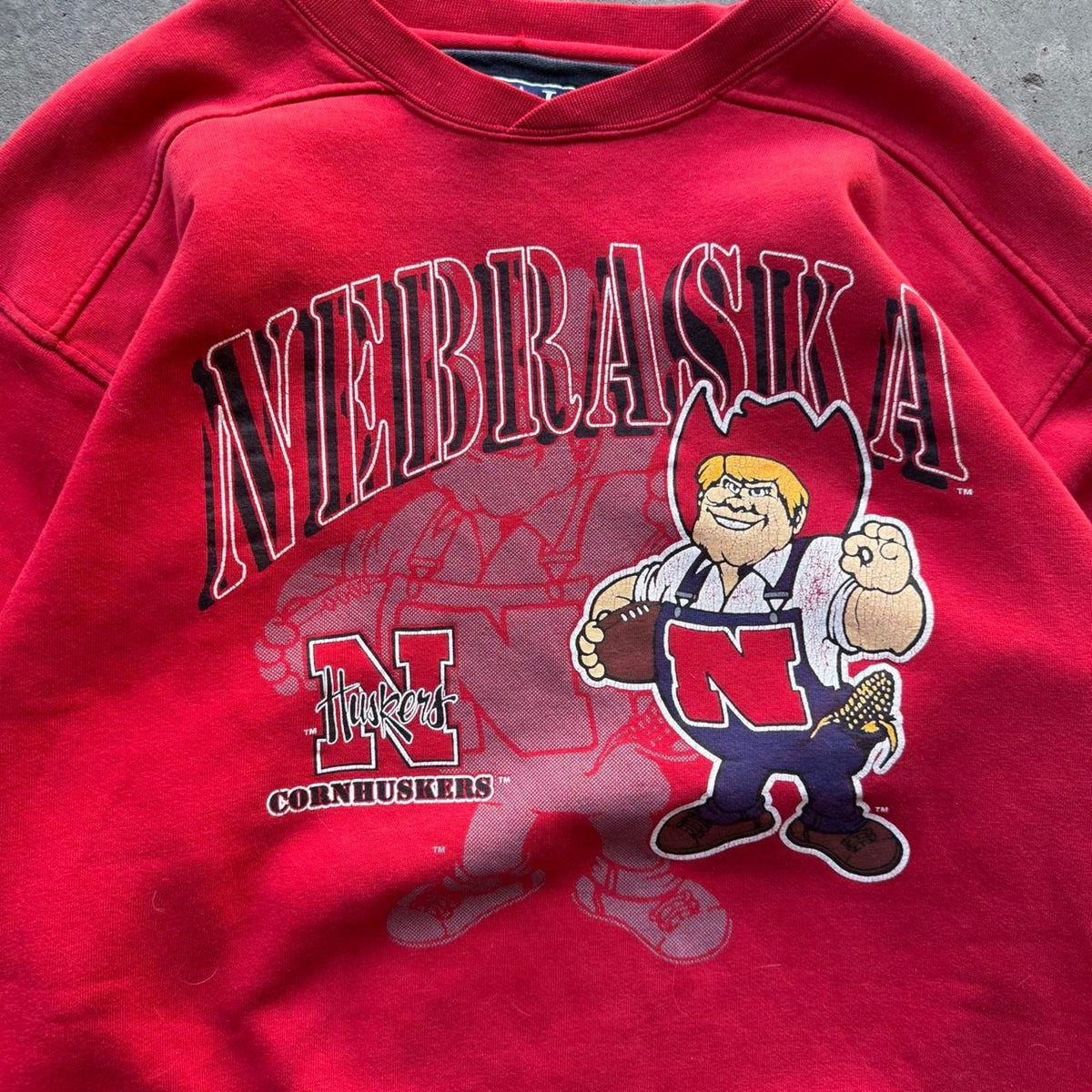 Vintage 90s Nebraska Huskers Herbie Galt Sand Crewneck - Large