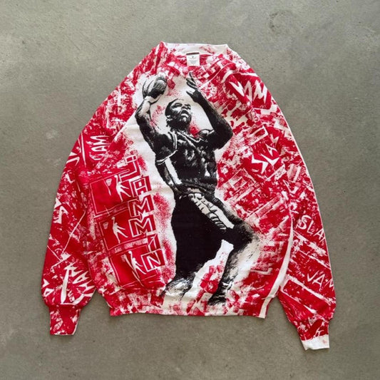 Vintage 90s Michael Jordan Bulls Style Basketball Crewneck - Large