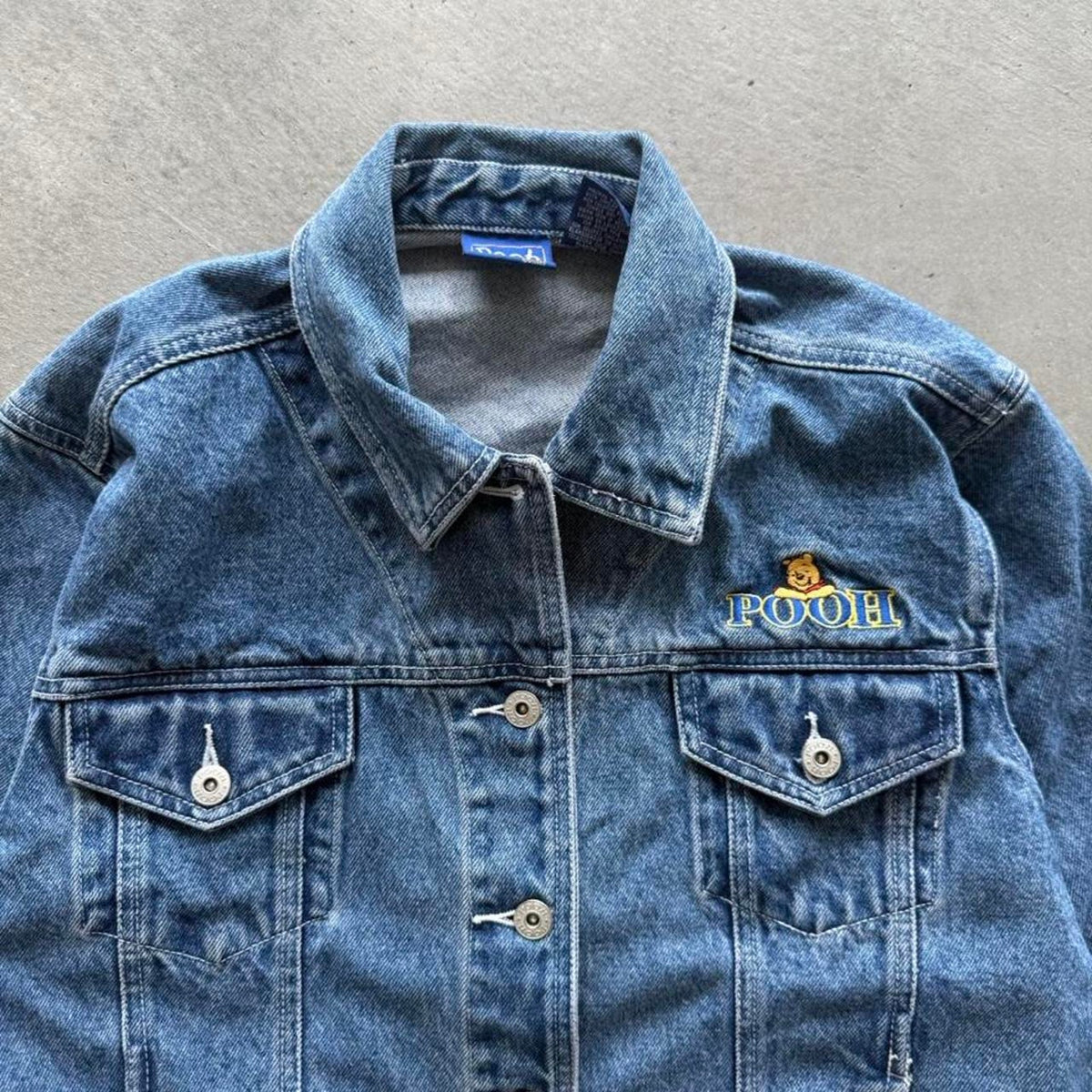 Vintage 90s Winnie the Pooh Embroidered Jean Jacket - X-Large