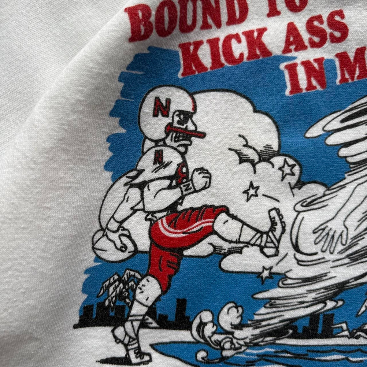 Vintage 90s Nebraska Huskers Bound to Kick Miamias Ass Crewneck - X-Large