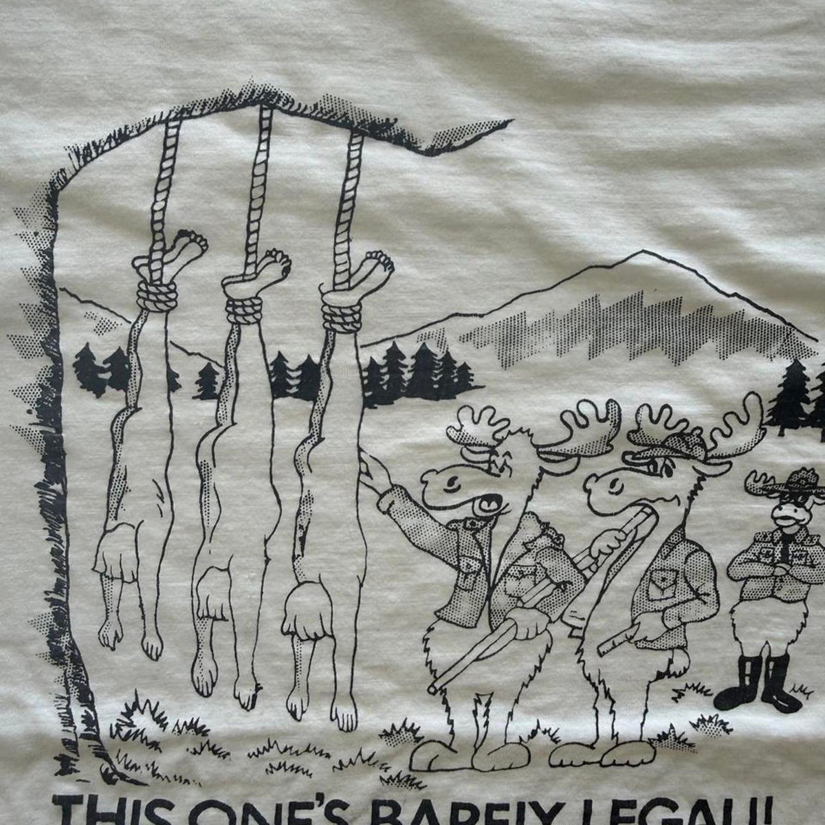 Vintage 90s This One’s Barely Legal Hunting Parody Comic T-Shirt - Large