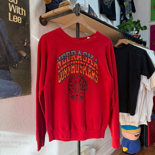 Vintage 80s Nebraska Huskers School Crest Crewneck - X-Large