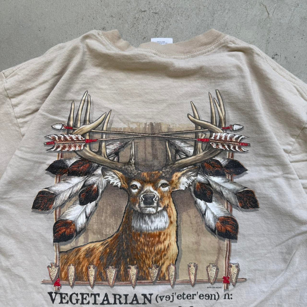 Vintage Y2K Hunter Vegetarian Humor Hunting T-Shirt - Large