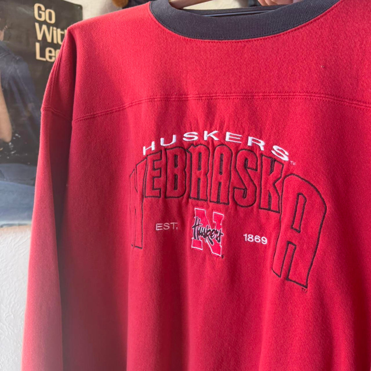 Vintage 90s Nebraska Huskers Football Crewneck - X-Large