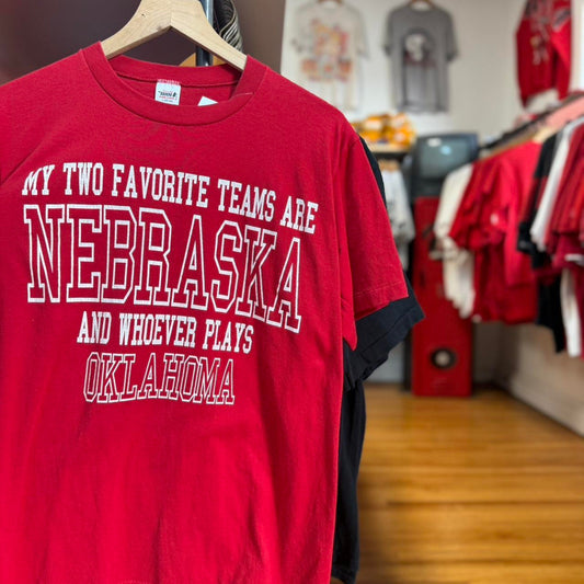Vintage 80s Nebraska Huskers Anti Oklahoma T-Shirt - Large