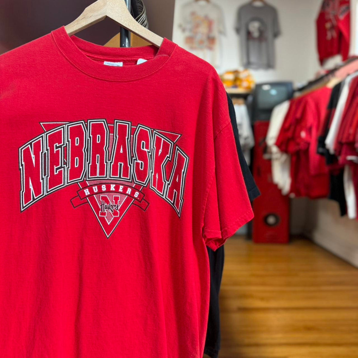 Vintage 90s Nebraska Huskers Football T-Shirt - Large
