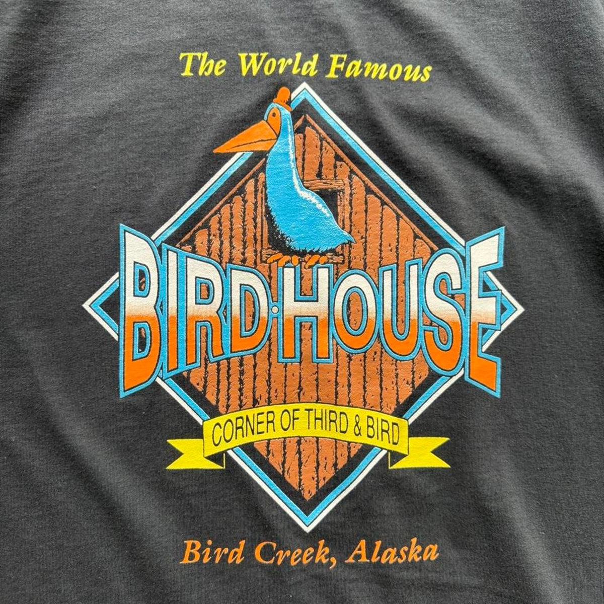 Vintage 90s Birdhouse Bird Creek Alaska T-Shirt - Large