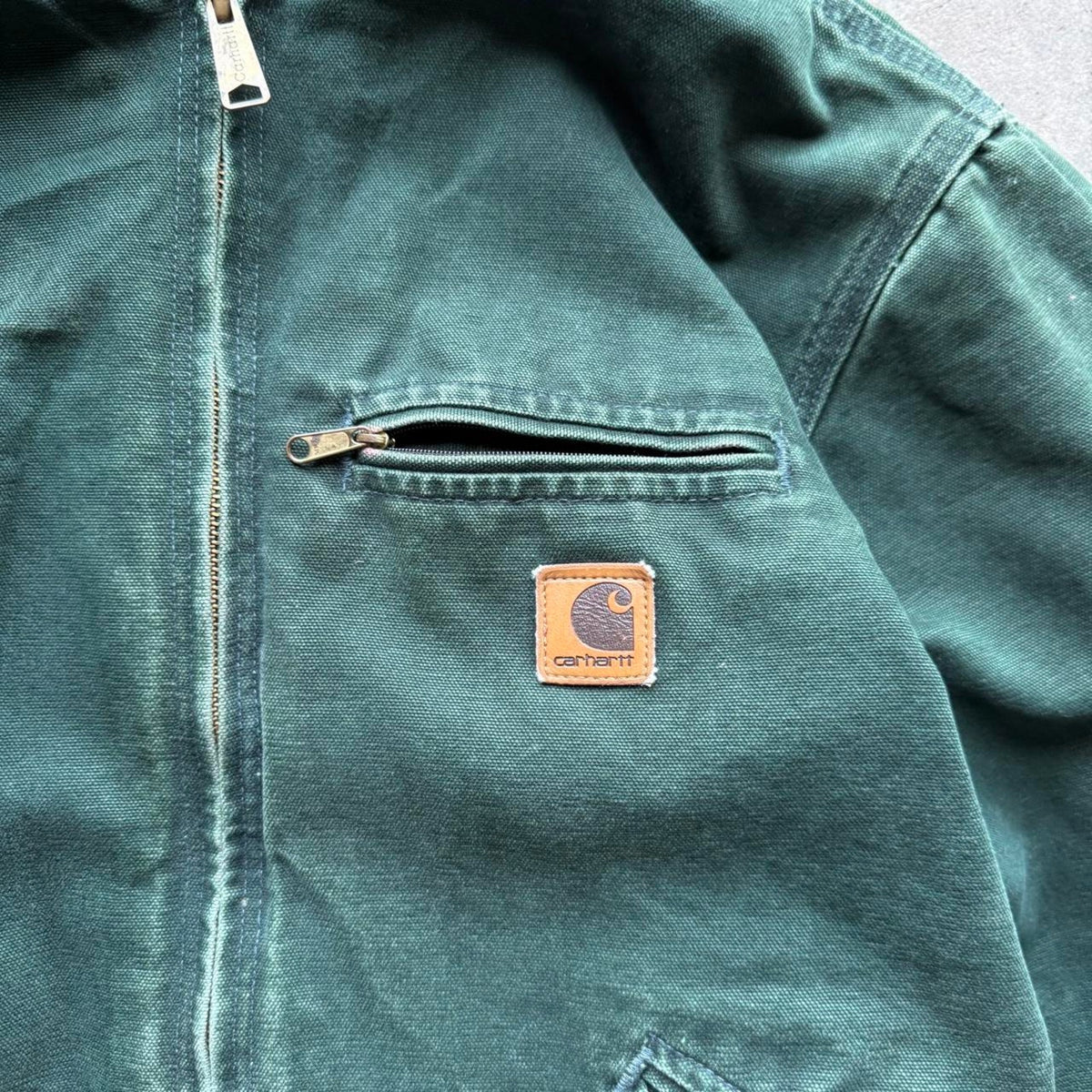 Vintage Carhartt J141 Detroit Hooded Fleece Lined Jacket - Small