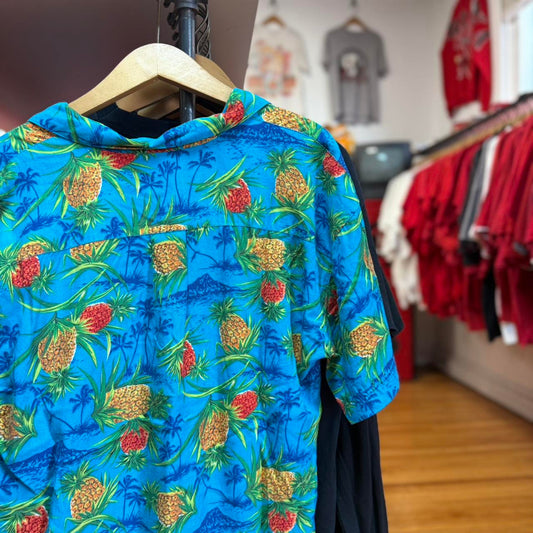Vintage 90s Gap Floral Hawaiian Loop Collar Shirt - Large