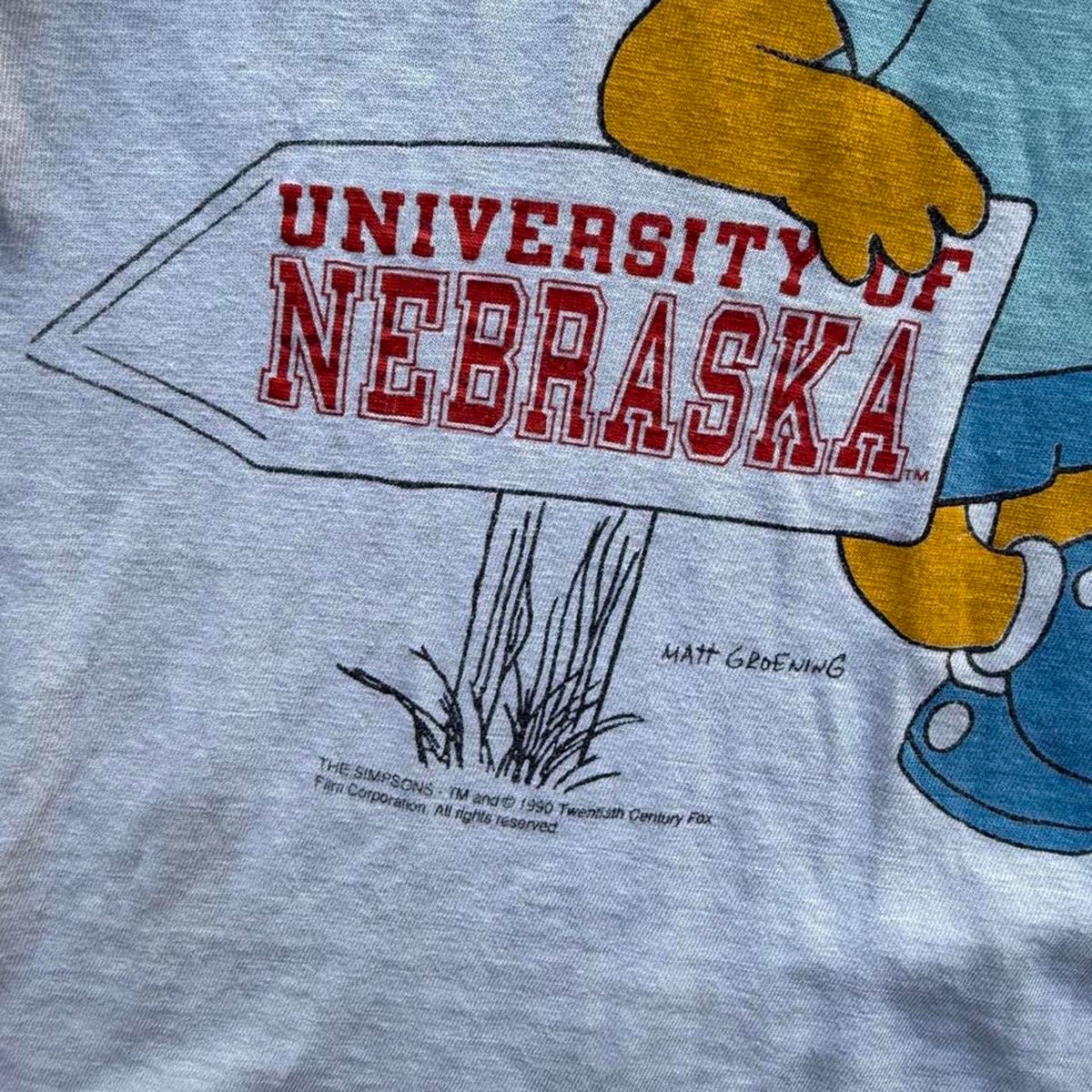 Vintage 90s Nebraska Huskers Bart Simpson T-Shirt - Large