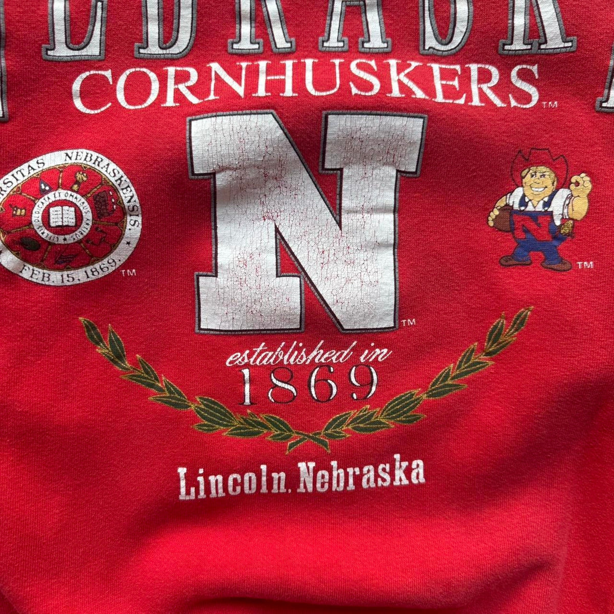 Vintage 90s Nebraska Huskers Herbie Galt Sand Crewneck - Large