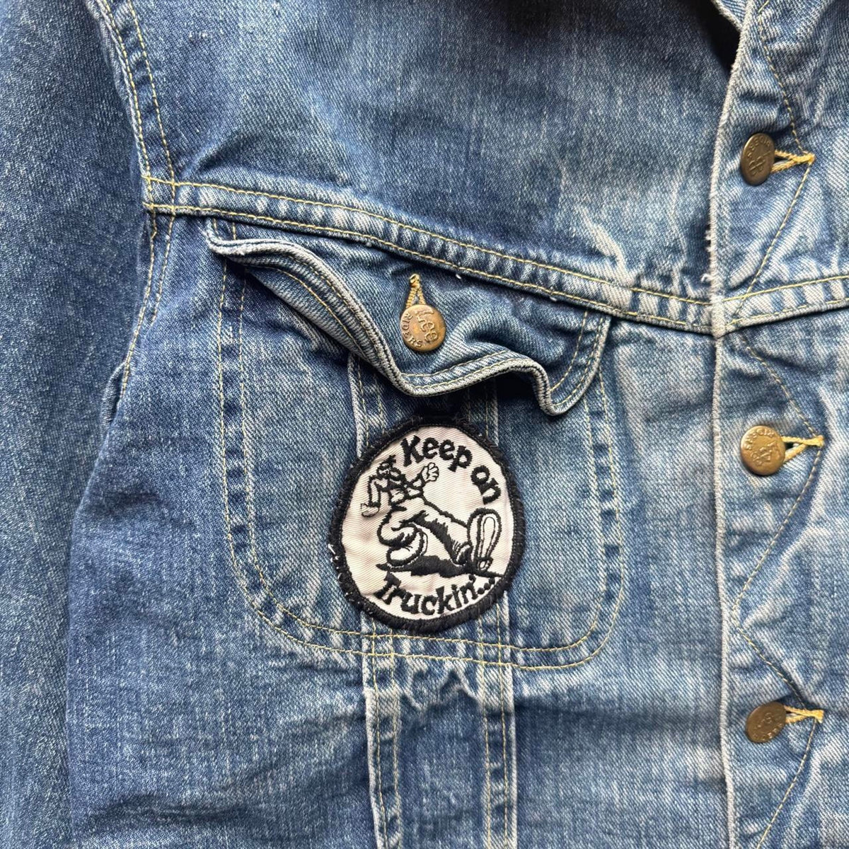 Vintage 70s Lee Stormrider Blanket Lined Patch Jacket - 38