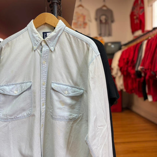 Vintage 90s Gap Faded Work Shirt - Medium