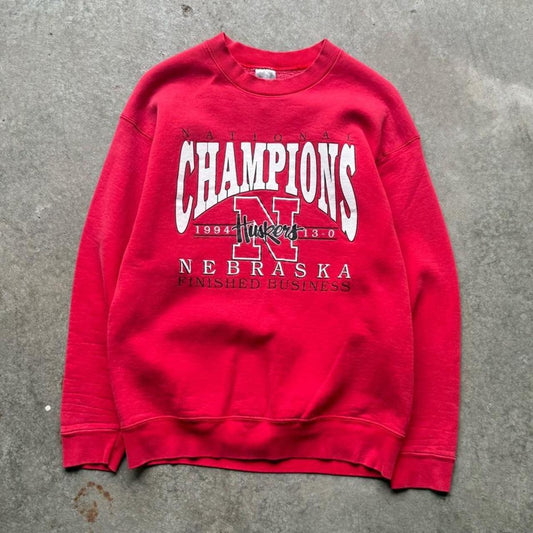 Vintage 1994 Nebraska Huskers National Champions Crewneck - Large