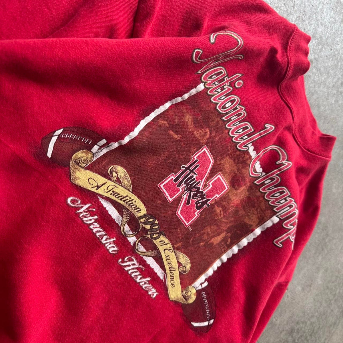 Vintage 90s Nebraska Huskers National Champions Crewneck - Large