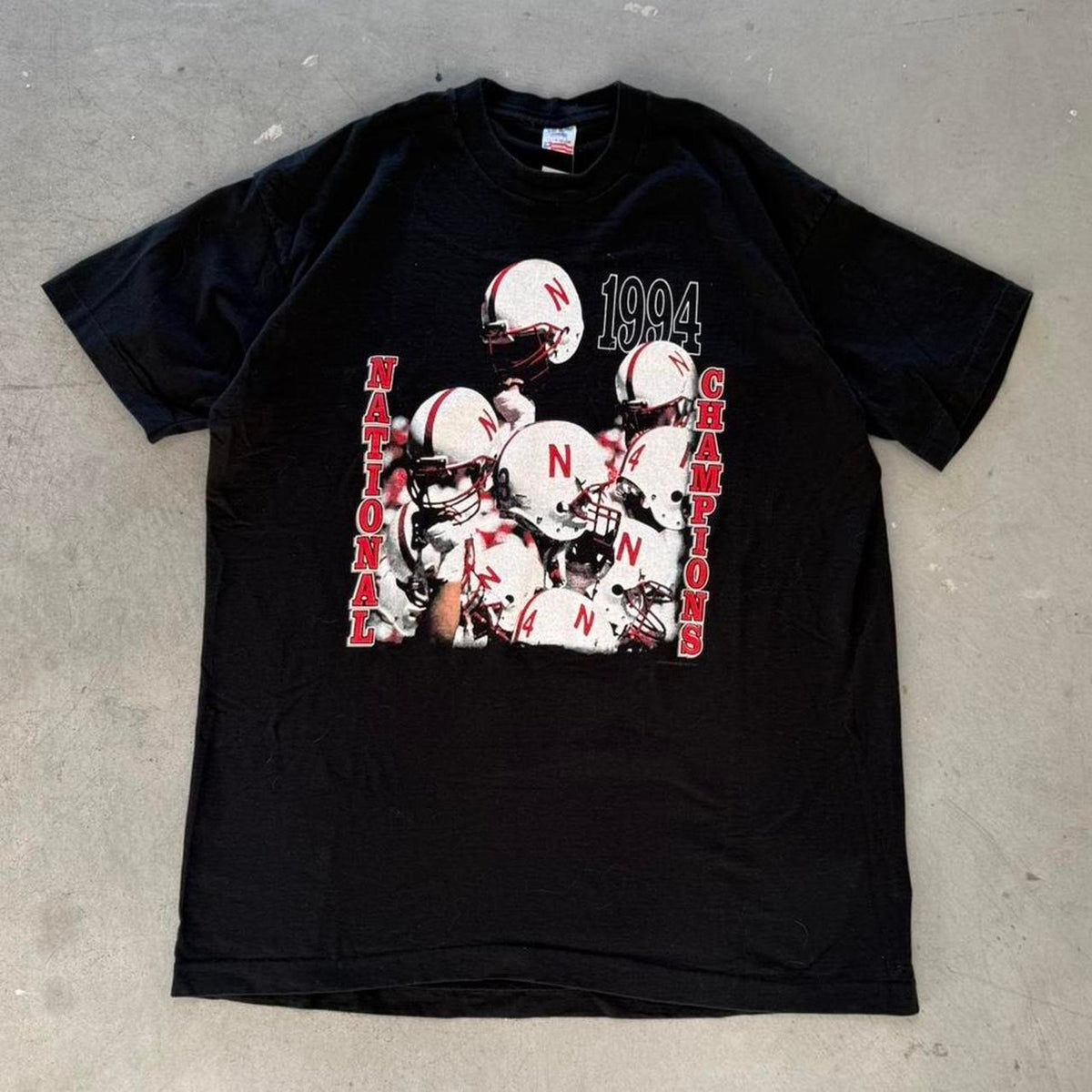 Vintage 90s Nebraska Huskers National Champions Helmet T-Shirt - XX-Large