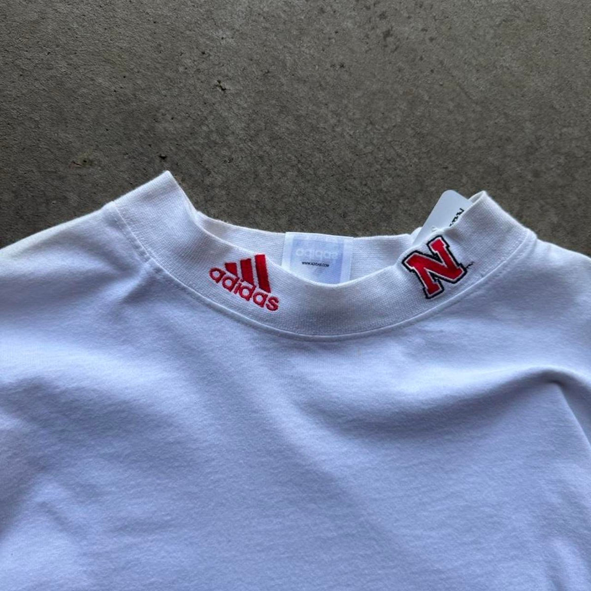 Vintage 90s Nebraska Huskers adidas Mockneck T-Shirt - Large