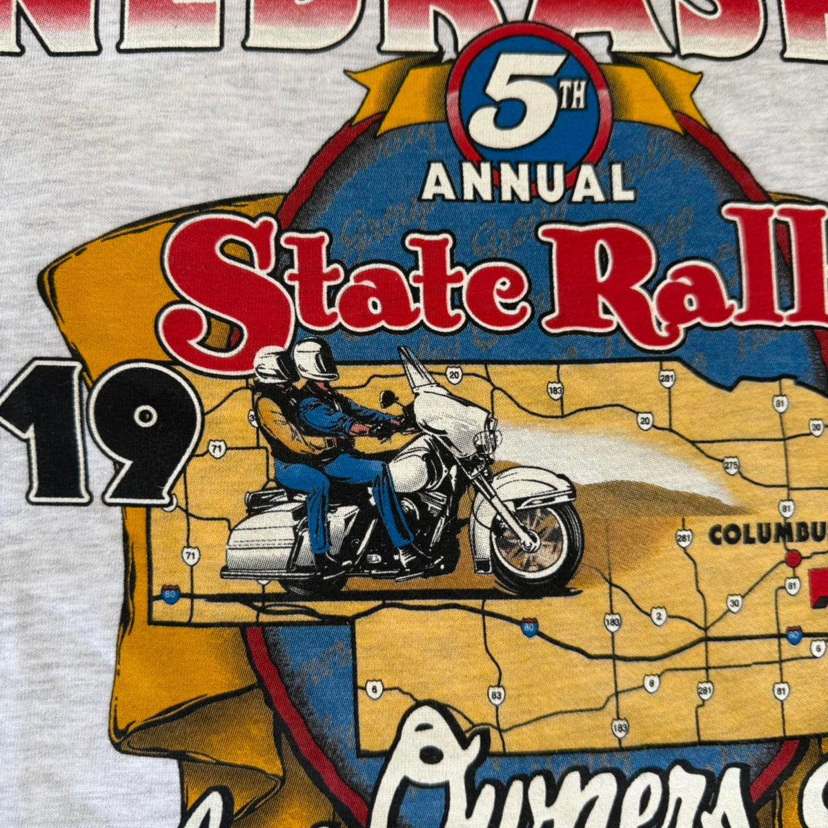 Vintage 90s Nebraska State Rally Harley Davidson Motorcycles Biker T-Shirt - XX-Large