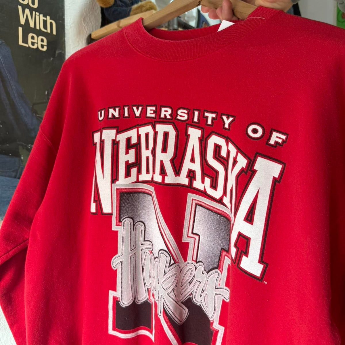 Vintage 90s Nebraska Huskers Big N Football Crewneck - Large