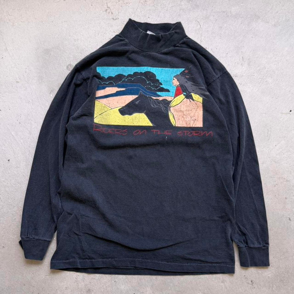 Vintage 90s Riders of the Storm Native American T-Shirt - Medium