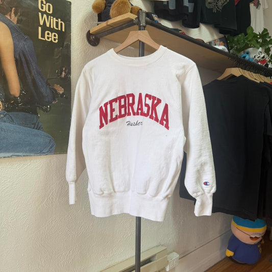 Vintage 90s Nebraska Huskers Champion Reverse Weave Crewneck - Medium