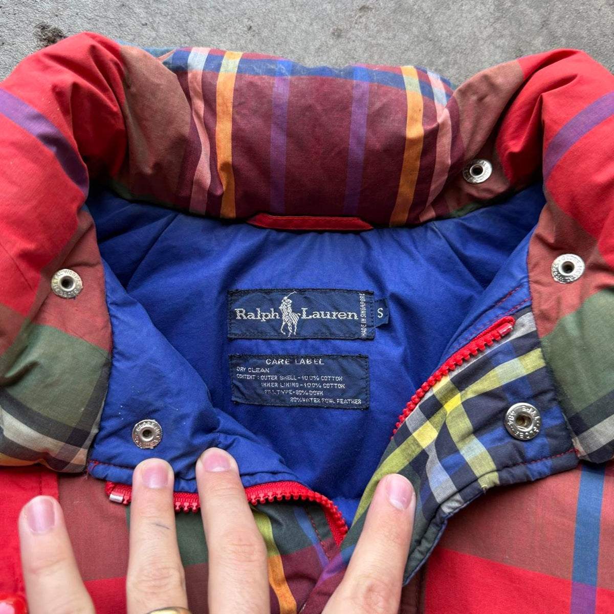 Vintage Polo Ralph Lauren Plaid Puffer Jacket - Small