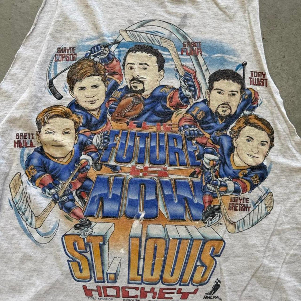 Vintage 90s Saint Louis Blues NHL Caricature Cutoff T-Shirt - X-Large
