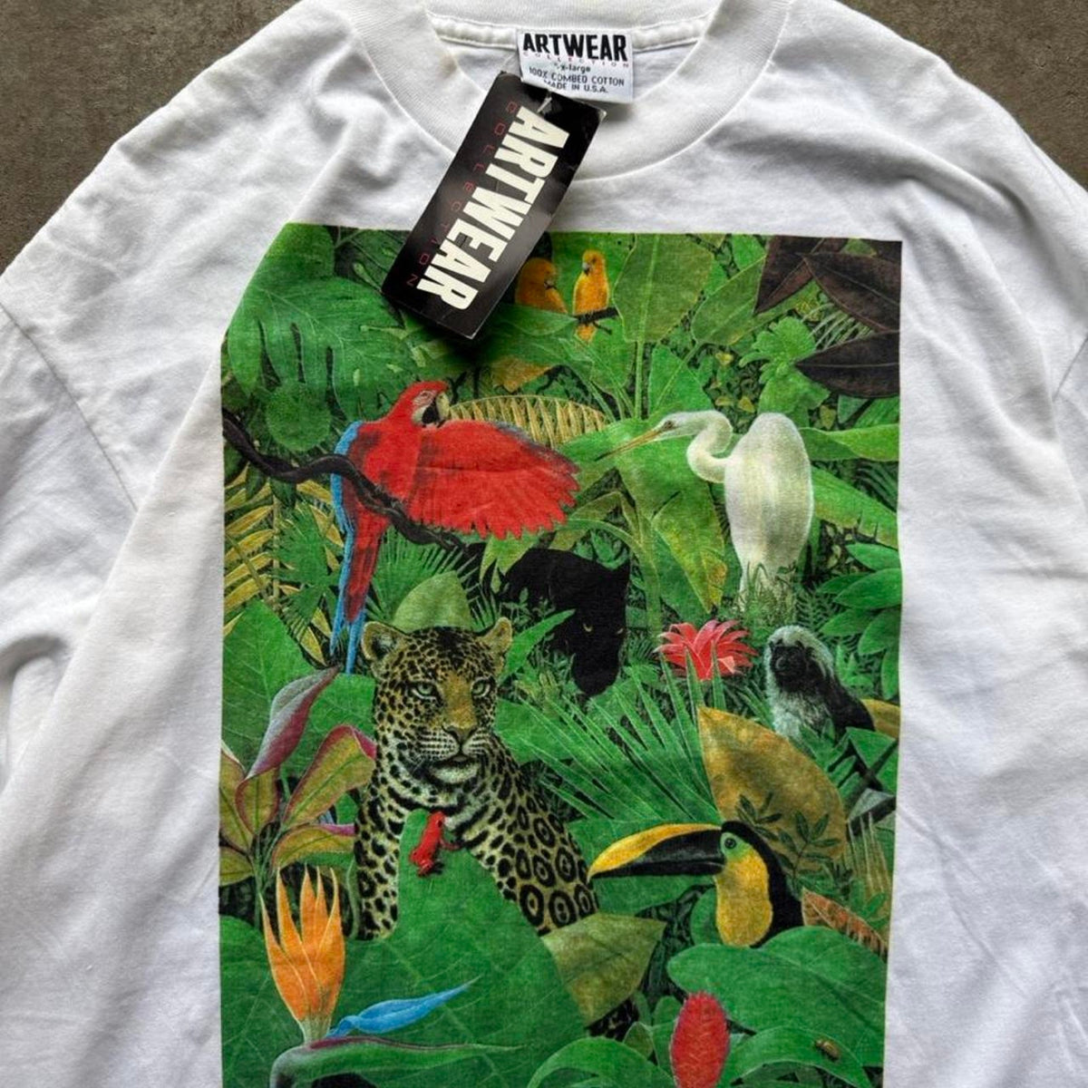 Vintage 90s Rainforest Animal Artwear T-Shirt - X-Large