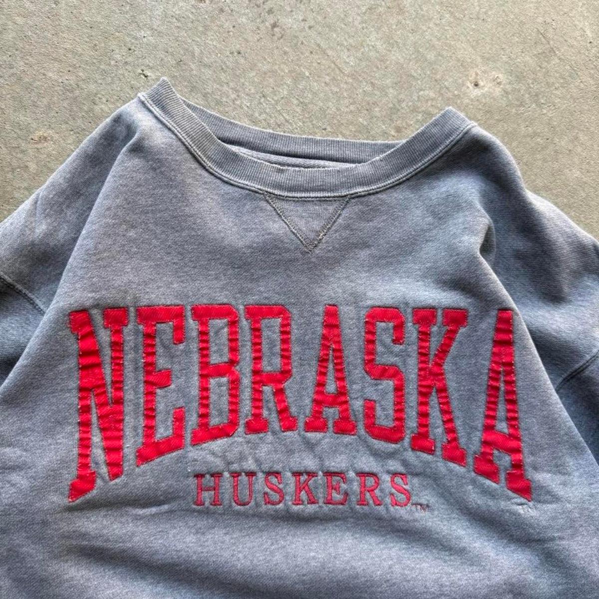 Vintage 90s Nebraska Huskers Embroidered Crewneck - Small