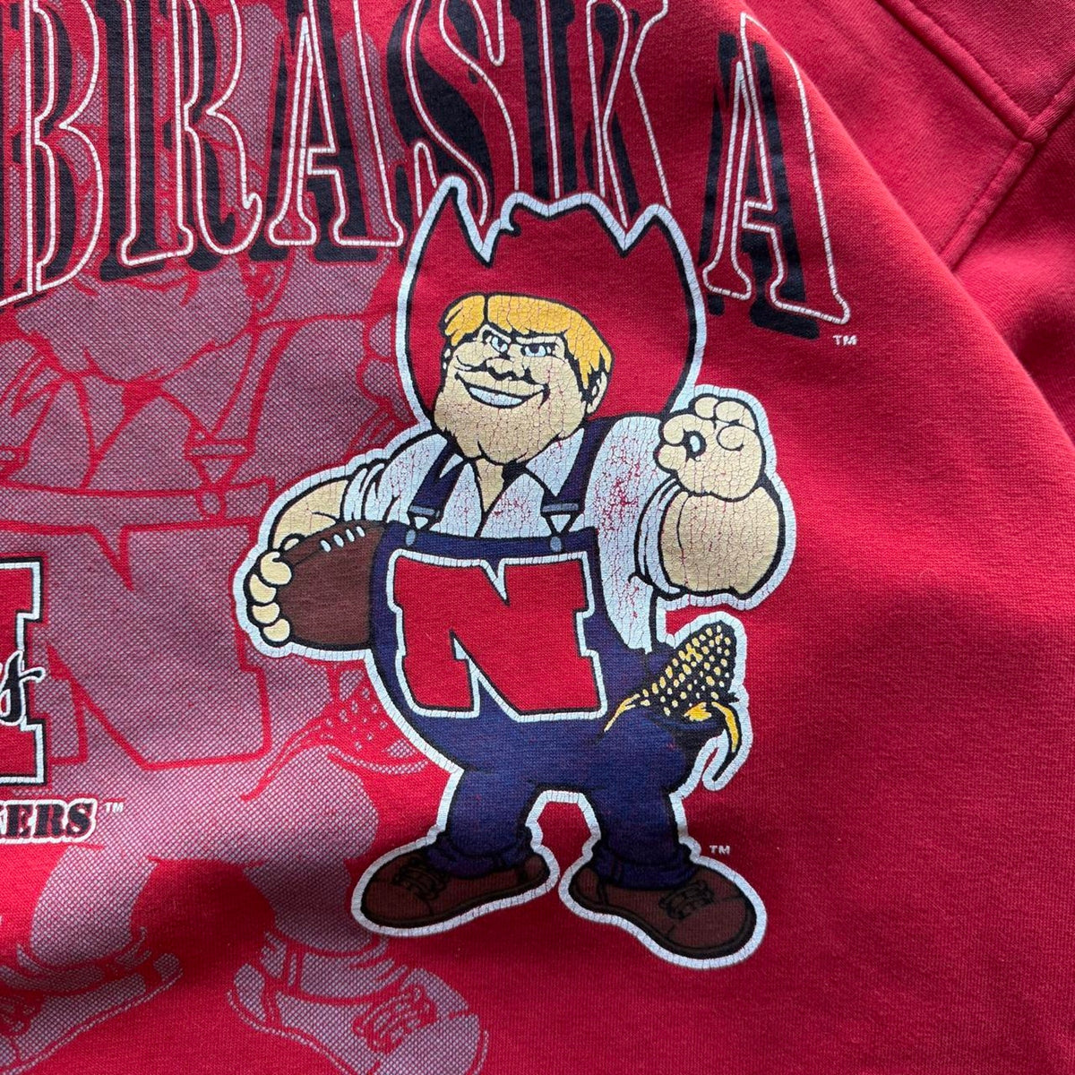 Vintage 90s Nebraska Huskers Herbie Galt Sand Crewneck - Large