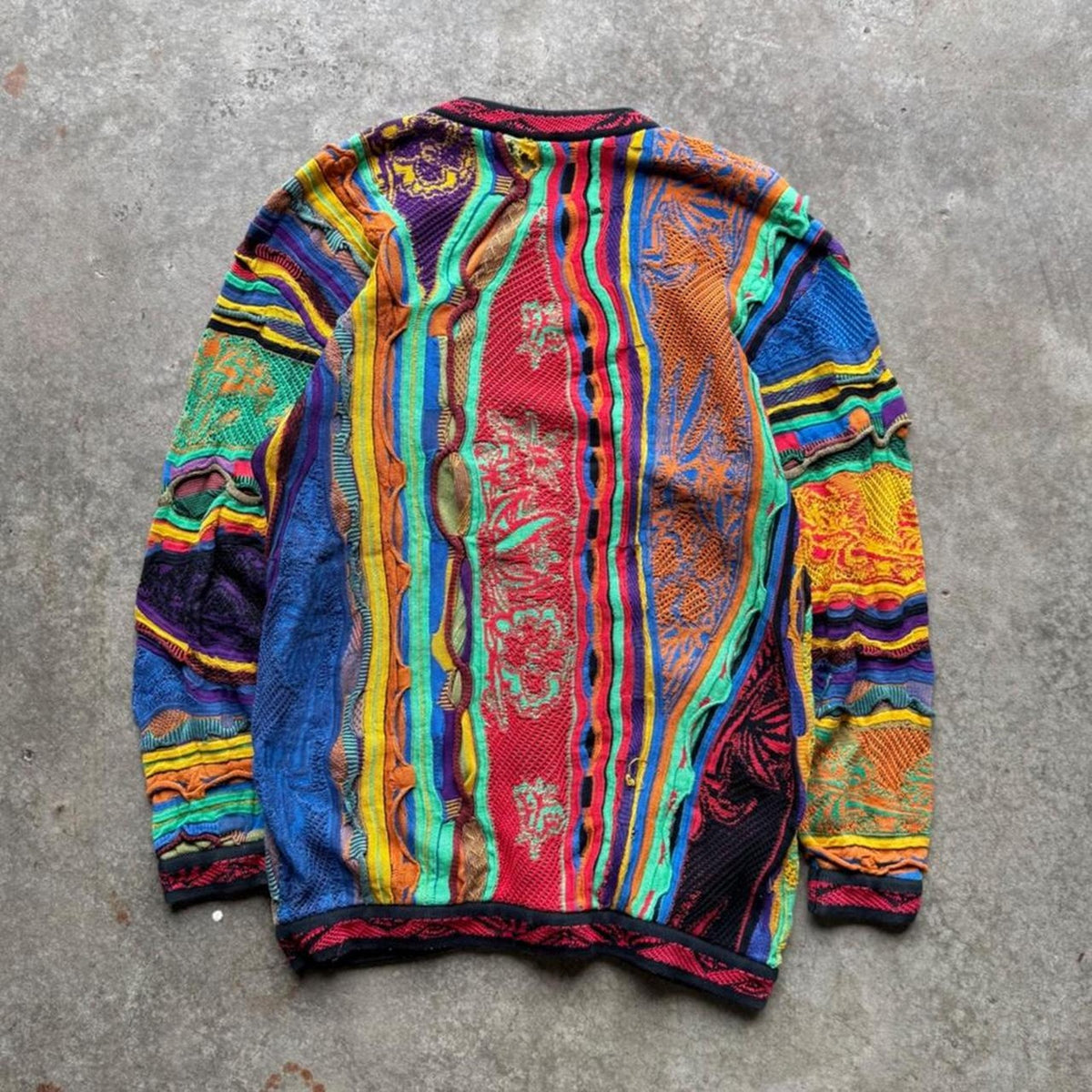 Vintage 90s Coogi 3D Knit Cardigan Sweater - Medium