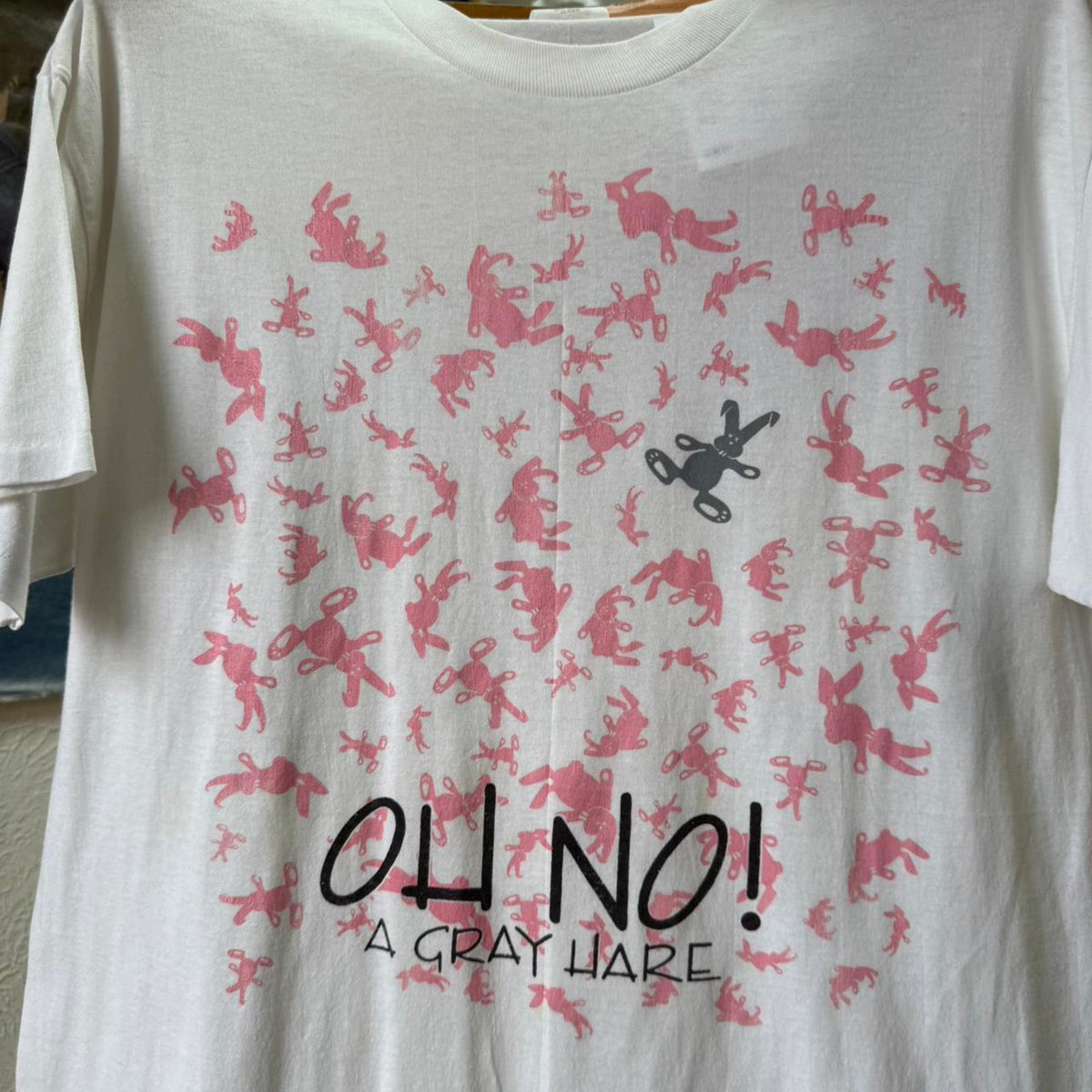 Vintage 90s Oh No Grey Hare Rabbit T-Shirt - X-Large