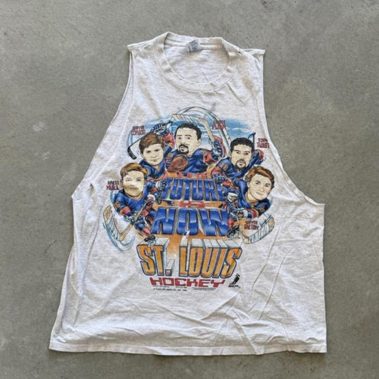 Vintage 90s Saint Louis Blues NHL Caricature Cutoff T-Shirt - X-Large