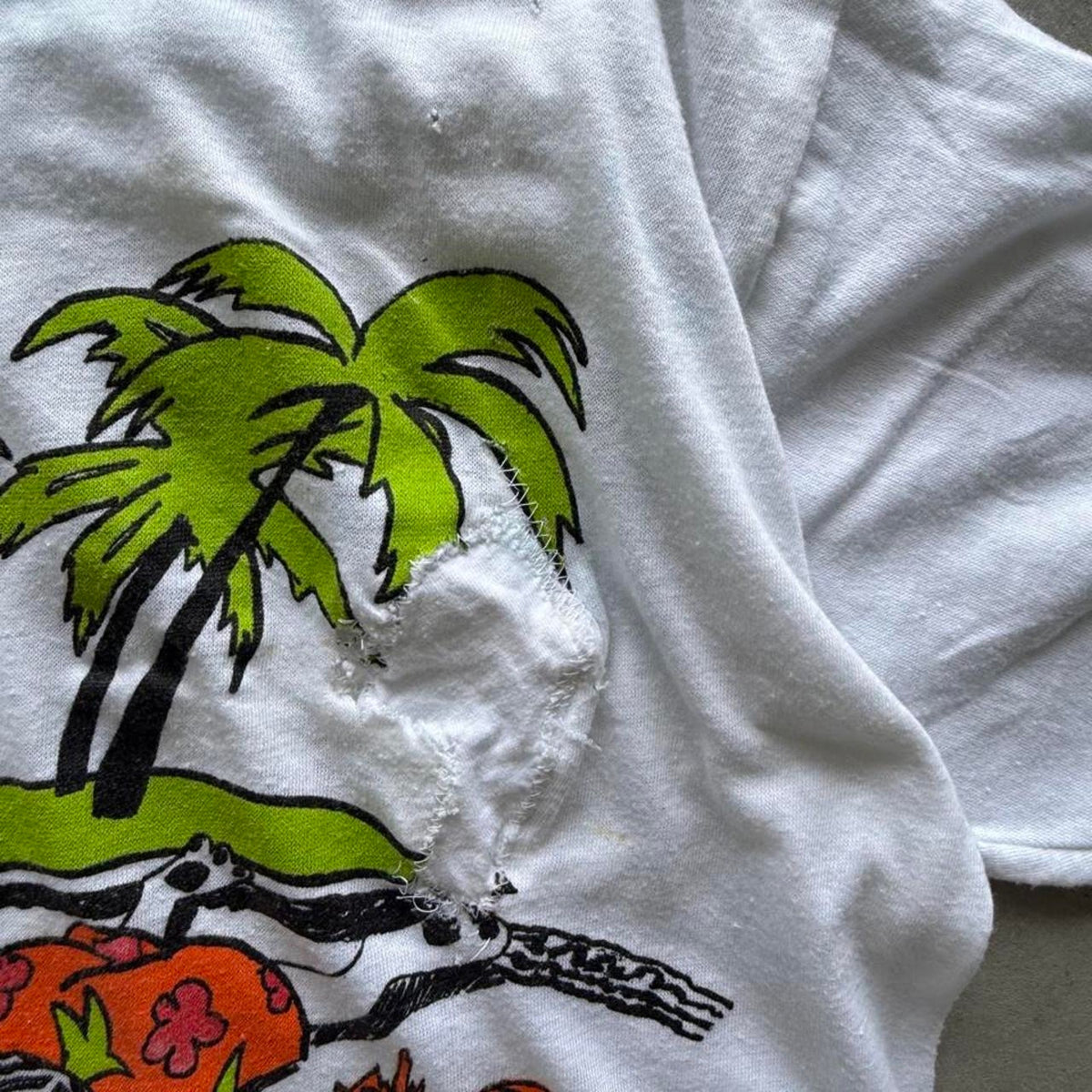Vintage 80s Spuds MacKenzie Party’s Over Ringer T-Shirt - Medium
