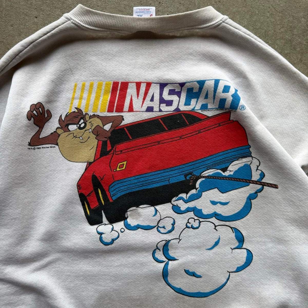 Vintage 90s Distressed NASCAR Yosemite Sam Looney Tunes Crewneck - X-Large