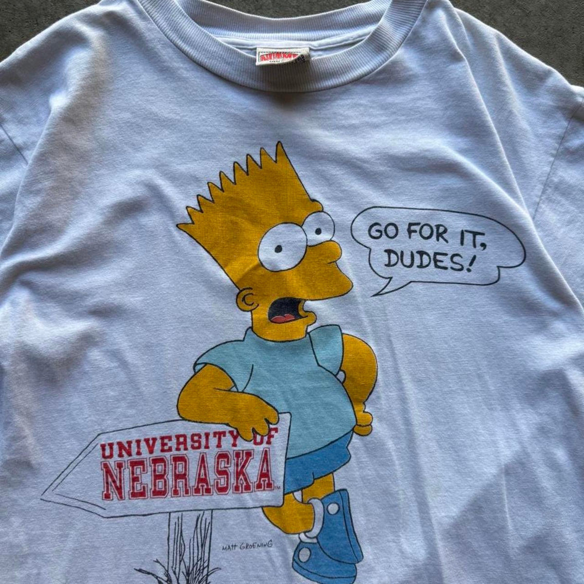 Vintage 90s Nebraska Huskers Bart Simpson T-Shirt - Large