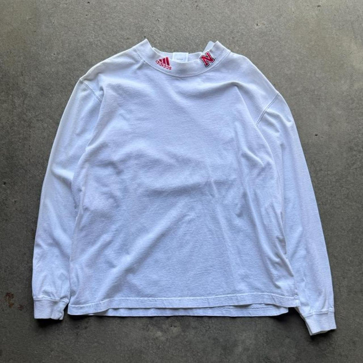 Vintage 90s Nebraska Huskers adidas Mockneck T-Shirt - Large